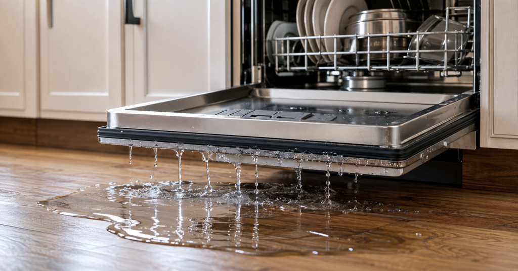 Dishwasher leaking from the bottom of the door